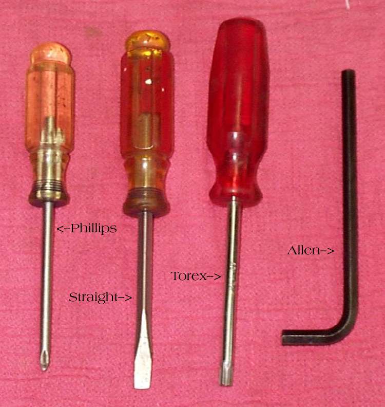 3 types of screwdrivers